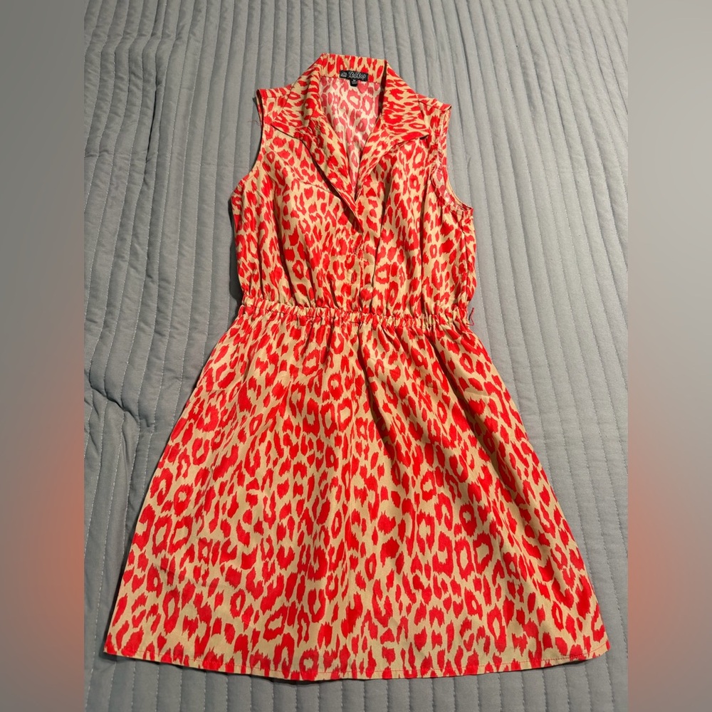 BeBop Red and Cream Leopard Print Mini Dress